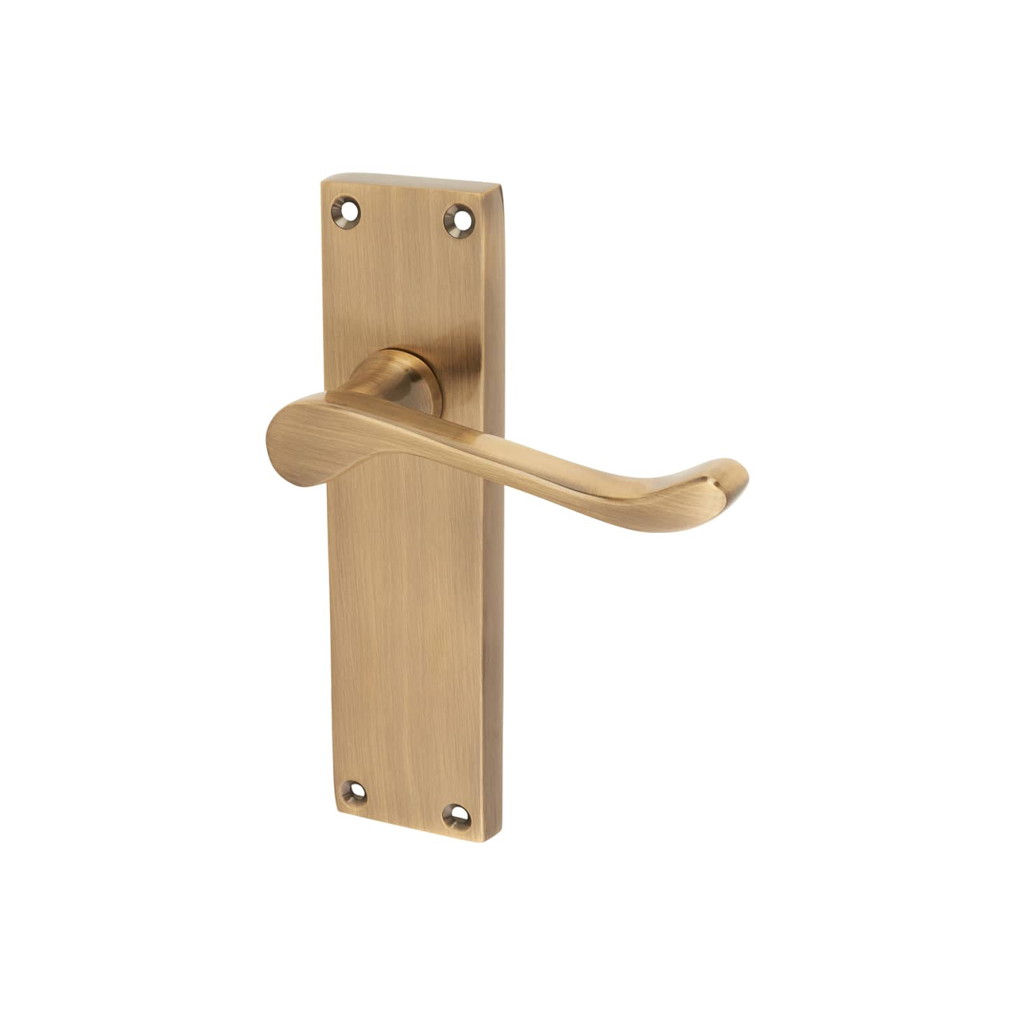 Touchpoint Victorian Scroll Latch Door Handle - 155 x 42mm - Antique Brass image 1