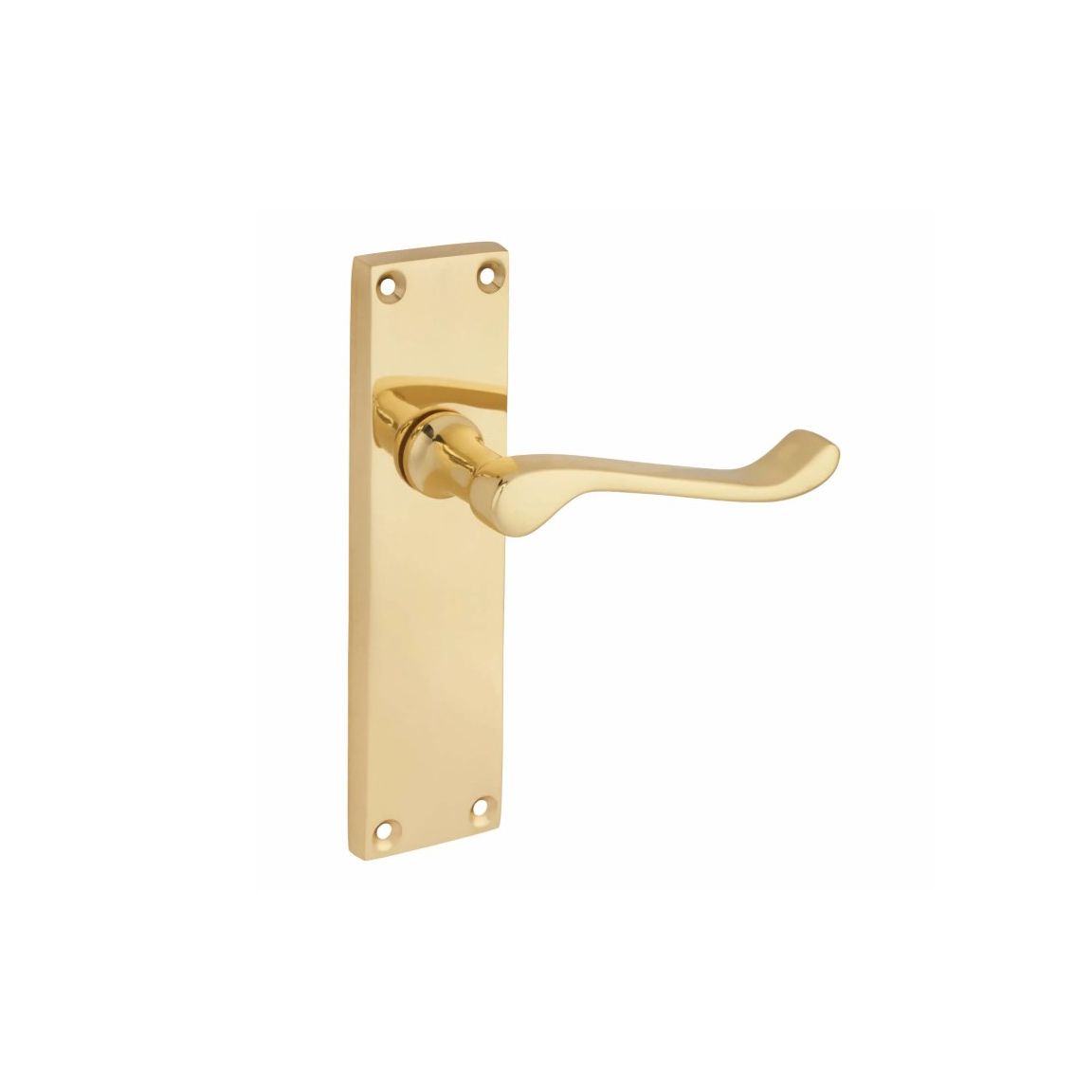Touchpoint Victorian Scroll Latch Door Handle - 155 x 42mm - Polished Brass IMAGE 2