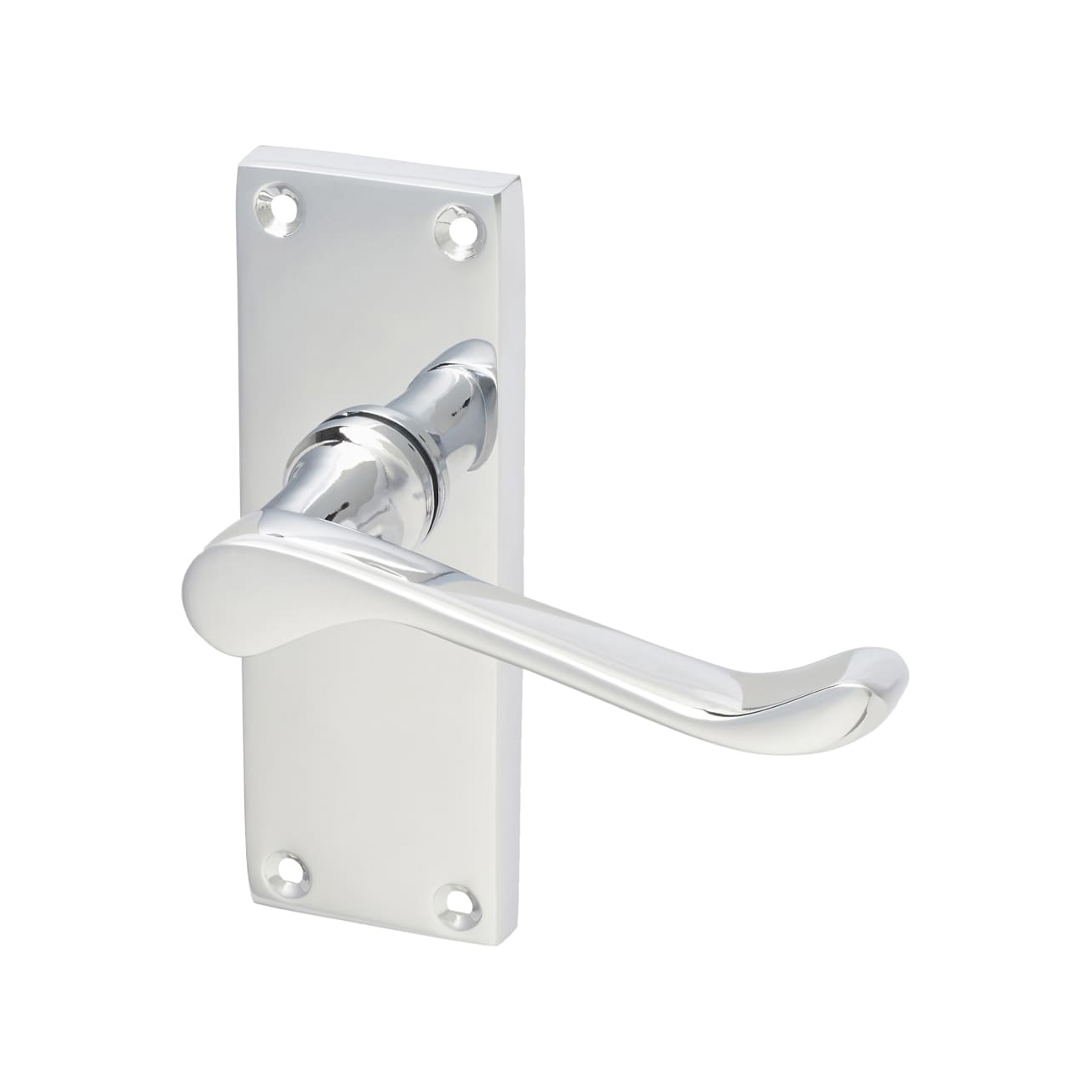 Touchpoint-Victorian-Scroll-Latch-Door-Handle-Short-Plate-118-x-42mm-Polished-Chrome-image-1.jpg