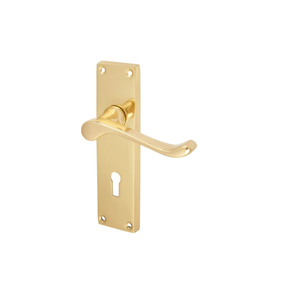 Touchpoint-Victorian-Scroll-Lock-Door-Handle-Keyhole-155-x-42mm-Polished-Brass-940006-IMAGE-1.jpg