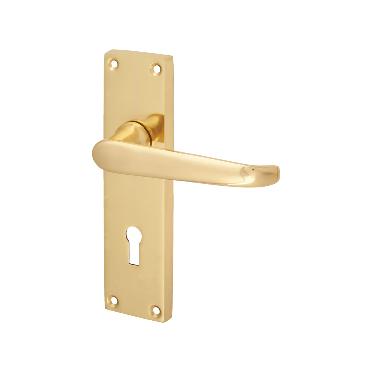 Touchpoint-Victorian-Straight-Lock-Door-Handle-Keyhole-155-x-42mm-Polished-Brass-image-1.jpg