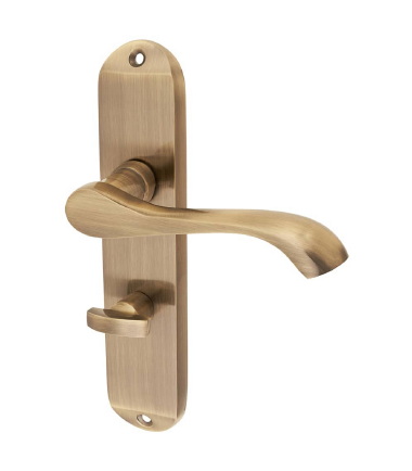 Antique Brass Scroll Bathroom Door Handles - Ancona Range - 180 x 39mm ...2
