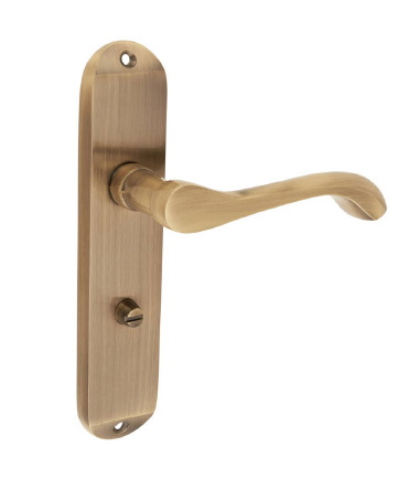 Antique Brass Scroll Bathroom Door Handles - Ancona Range - 180 x 39mm ....5