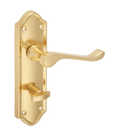 Ashmead Door Handle - Bathroom Set - Polished Brass - 168 x 46mm ....4
