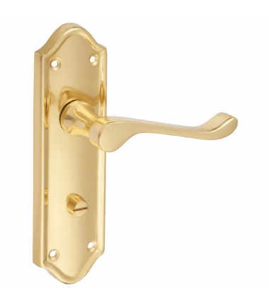 Ashmead Door Handle - Bathroom Set - Polished Brass - 168 x 46mm .....5