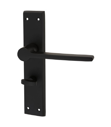 Farley Bathroom Door Handle - 200 x 42mm - Matt Black ...2