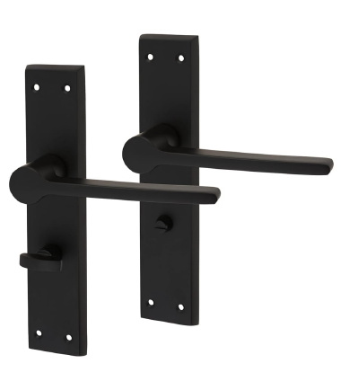 Farley Bathroom Door Handle - 200 x 42mm - Matt Black