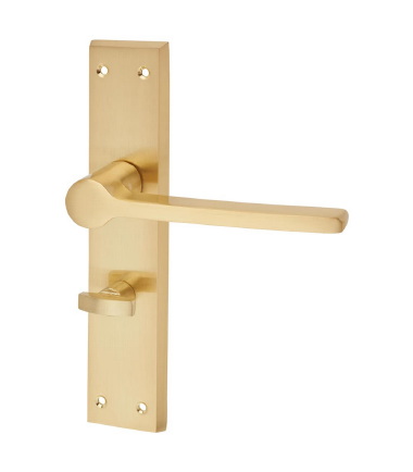 Farley Bathroom Door Handle - 200 x 42mm - Satin Brass ...2