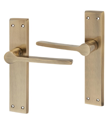 Farley Latch Door Handle -200 x 42mm - Antique Brass