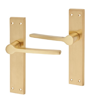 Farley Latch Door Handle -200 x 42mm - Satin Brass
