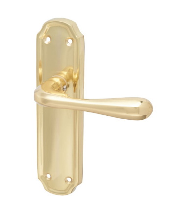 Genoa Door Handle - Latch Set - Polished Brass - 168 x 45mm