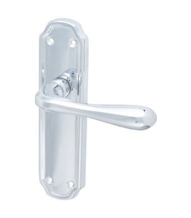 Genoa Door Handle - Latch Set - Polished Chrome - 168 x 45mm