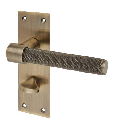 Loxley Knurled Bathroom Door Handle - 150 x 50mm - Antique Brass ...2