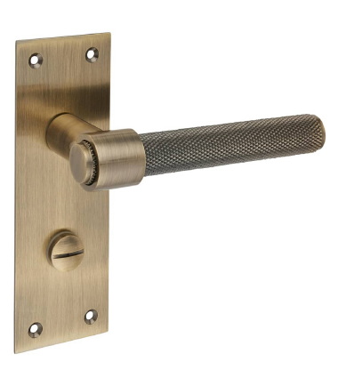 Loxley Knurled Bathroom Door Handle - 150 x 50mm - Antique Brass ....5