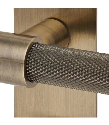 Loxley Knurled Bathroom Door Handle - 150 x 50mm - Antique Brass ....6