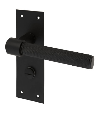 Loxley Knurled Bathroom Door Handle - 150 x 50mm - Matt Black ....3