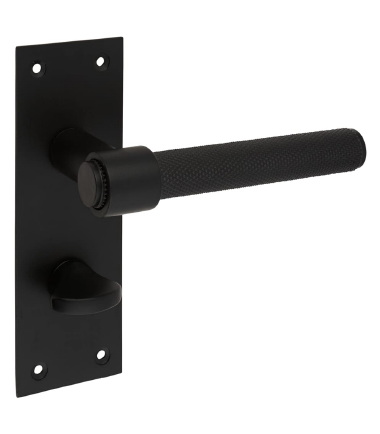 Loxley Knurled Bathroom Door Handle - 150 x 50mm - Matt Black ....4