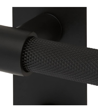 Loxley Knurled Bathroom Door Handle - 150 x 50mm - Matt Black ....6