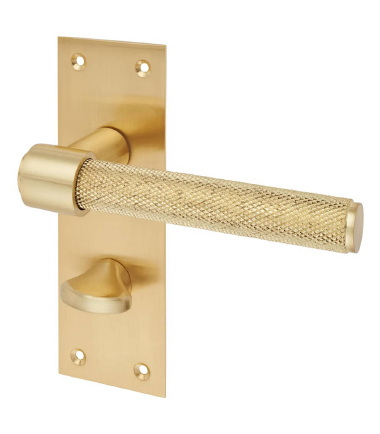 Loxley Knurled Bathroom Door Handle - 150 x 50mm - Satin Brass ....2