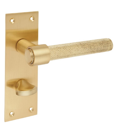 Loxley Knurled Bathroom Door Handle - 150 x 50mm - Satin Brass ....4