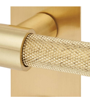Loxley Knurled Bathroom Door Handle - 150 x 50mm - Satin Brass ....6