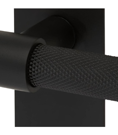 Loxley Knurled Latch Door Handle - 150 x 50mm - Matt Black ....4