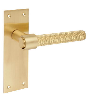 Loxley Knurled Latch Door Handle - 150 x 50mm - Satin Brass ....3