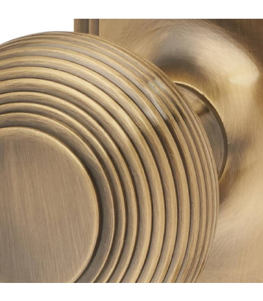 Miller Reeded Knob on Backplate - Latch - 205 x 52mm - Antique Brass ...3