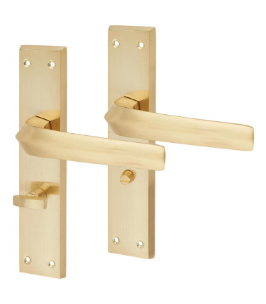 Norley Bathroom Door Handle - 200 x 42mm - Satin Brass