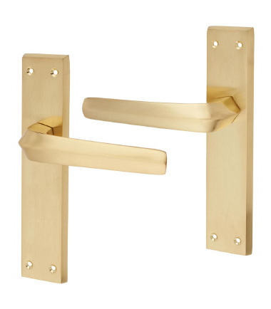 Norley Latch Door Handle - 200 x 42mm - Satin Brass