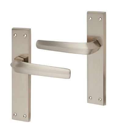 Norley Latch Door Handle - 200 x 42mm - Satin Nickel
