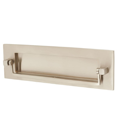 Postal Knocker Letter Plate - 254 x 78mm - Satin Nickel