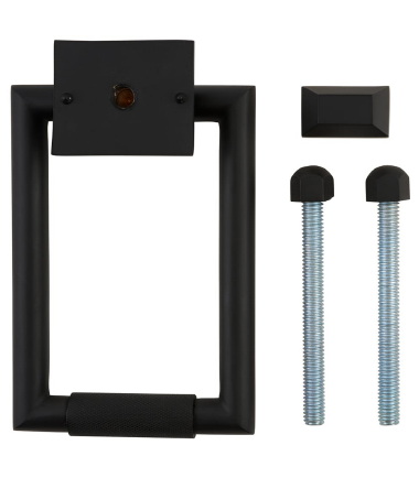 Rectangular Knurled Door Knocker - 145 x 100mm - Matt Black ...3