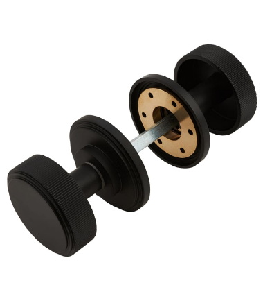 Riley Lines Mortice Door Knob - 62mm Rose Diameter - Matt Black ...3