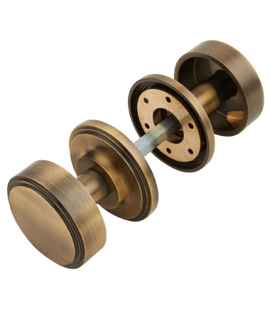 Riley Mortice Door Knob - 62mm Rose Diameter - Antique Brass ...3