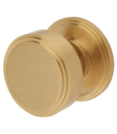 Riley Mortice Door Knob - 62mm Rose Diameter - Satin Brass