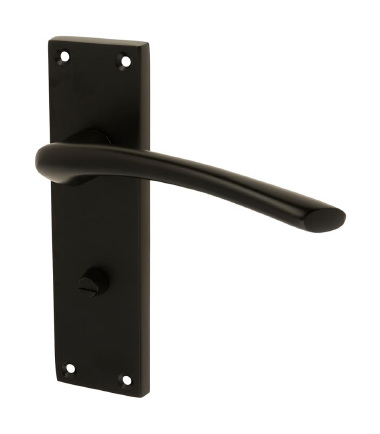 Rimini Bathroom Door Handle - Matt Black - 151 x 42mm....3