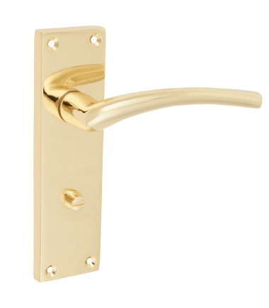 Rimini Bathroom Door Handle - Polished Brass - 151 x 42mm ....5