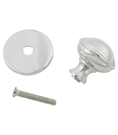 Round Centre Door Knob - 80mm Rose Diameter - Polished Chrome ...3
