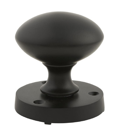 Round Mortice Door Knob - 60mm Rose Diameter - Matt Black ...2