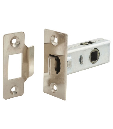 Tubular Latch - 65mm Case - 44mm Backset - Square - Nickel Plated ....4