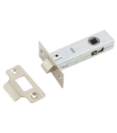 Tubular Latch - 78mm Case - 57mm Backset - Square - Nickel Plated ...3