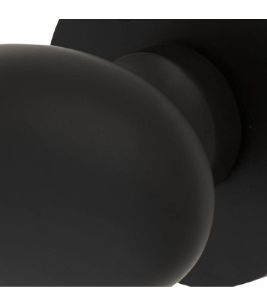 Victorian Oval Mortice Door Knob - 61mm Rose Diameter - Matt Black ....5