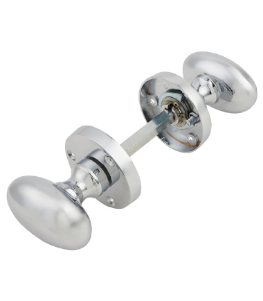 Victorian Oval Mortice Door Knob - 61mm Rose Diameter - Polished Chrome ....4