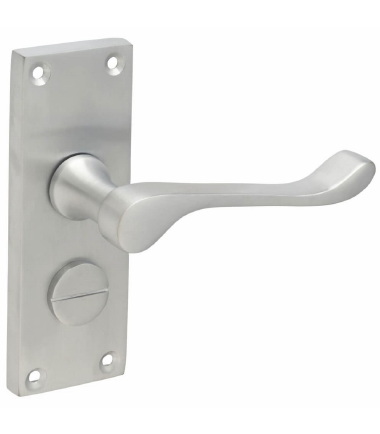 Victorian Scroll Door Handle - Privacy Set - Satin Chrome - 118 x 42mm ....5