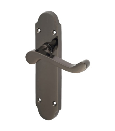 Victorian Summer Door Handle - Latch Set - Black Nickel - 168 x 40mm